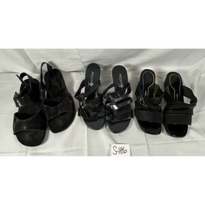 Lot Of 3 Sandals size 9W & 9WW Black
